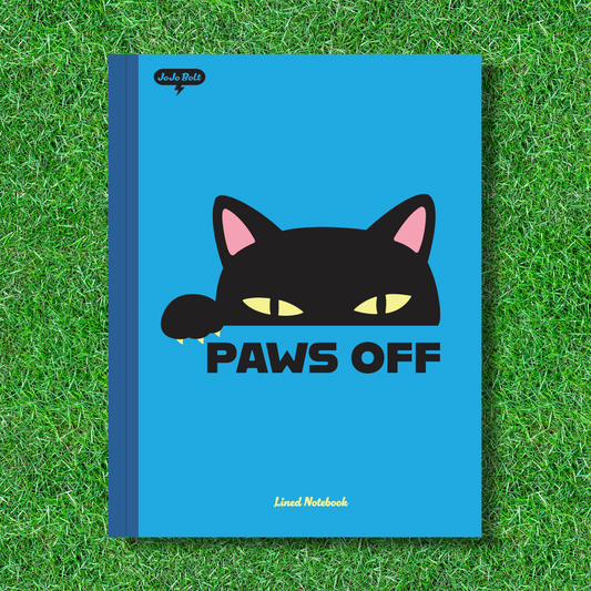 JoJo Bolt Paws Off Lined Notebook, 7"x 9.2"